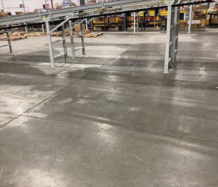 water removed from warehouse floor