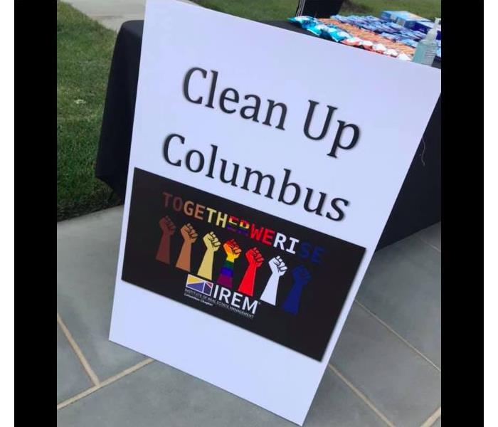 clean up columbus sign